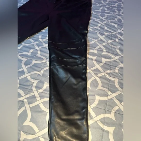 Seven7 Women’s Faux Leather High Rise Leggings Black Size XL EUC - Picture 4 of 10